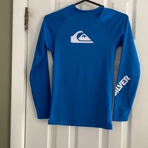 QUICK SILVER ALL TIME LONG SLEEVE UPF 50 RASHGUARD SIZE  14 NWOT